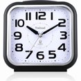 thumbnail image 1 of wonima44 5.5" Large Analog Alarm Clock Silent Non Ticking, Gentle Wake, Beep Sounds, Increasing Volume, Battery Operated Snooze and Manual Light, Easy Set, Black (Best for Elder), 1 of 1