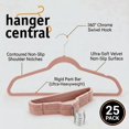 thumbnail image 2 of Hanger Central 25 Pack Space Saving Pink Velvet Non-Slip Hangers with Swivel Hook, 2 of 7