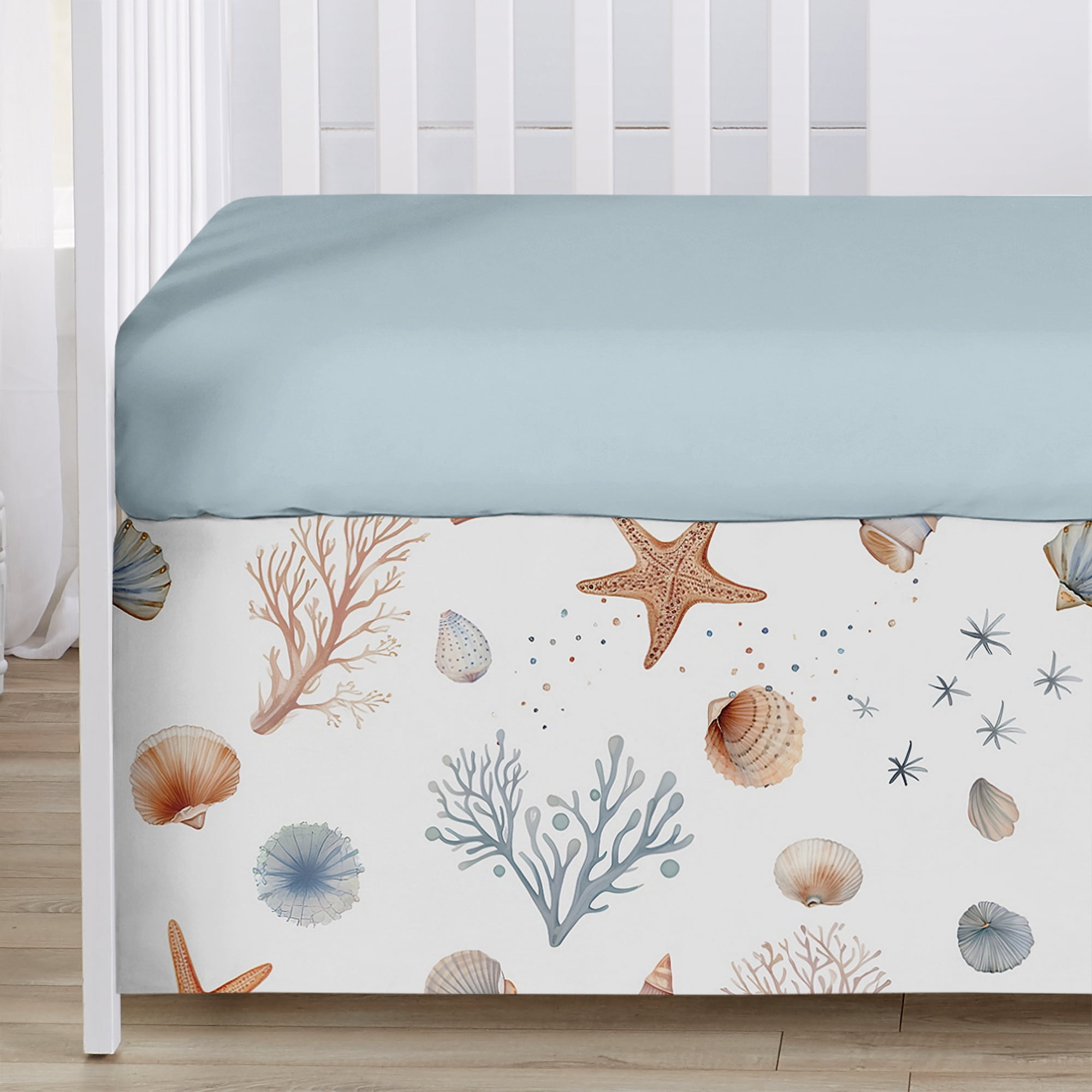 Sweet Jojo Designs Seashells Boy, Girl, Unisex/Gender Neutral Crib Bedding Set 4 Piece