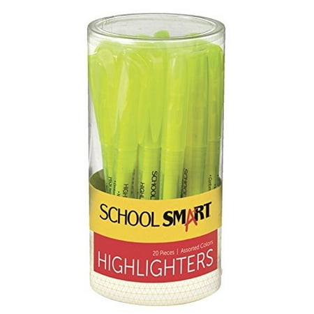 School Smart Non-Toxic Pen Style Highlighter, Chisel Tip, Yellow, Pack of