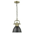 thumbnail image 4 of Golden Lighting-3602-M1L AB-BK-Duncan - One Light Mini Pendant with Chain  Aged Brass Finish with, 4 of 4
