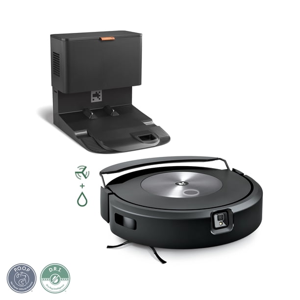iRobot Robot Aspiradora y Trapeador Roomba Combo j7+ con Estación de Limpieza, Sistema de Limpieza de 4 etapas, Precision Vision Evita Obstáculos, Vaciado Automatico, Control Por App/Voz