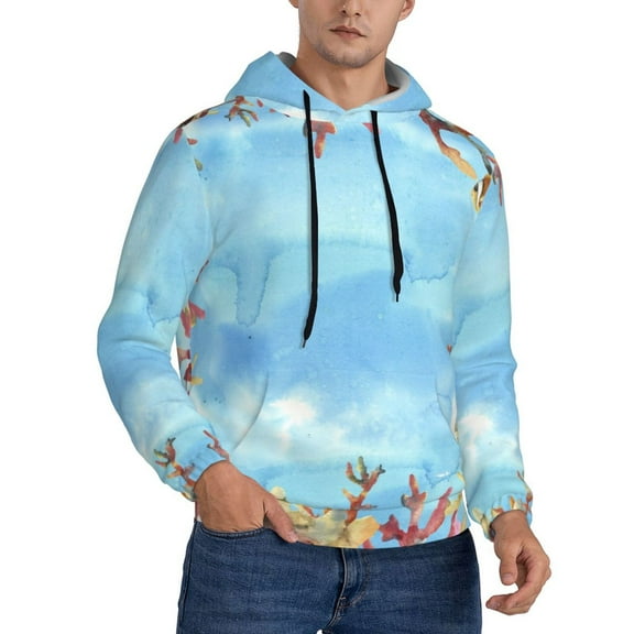 Bingfone Sea And Fish Men'S Drawstring Hoodie Long Sleeve Pocket Sweatshirts-3x-Large