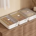 thumbnail image 4 of Linnome Underwear Storage Box 3 Partition Compartment Clear Lid Plastic Sock Bra Panties Drawer Organizer Wardrobe Closet Intimates Sorting Container, 4 of 6
