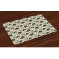 thumbnail image 1 of Ambesonne Art Place Mats Set of 4, Birds Flowers Shapes, Standard Size, Multicolor, 1 of 4
