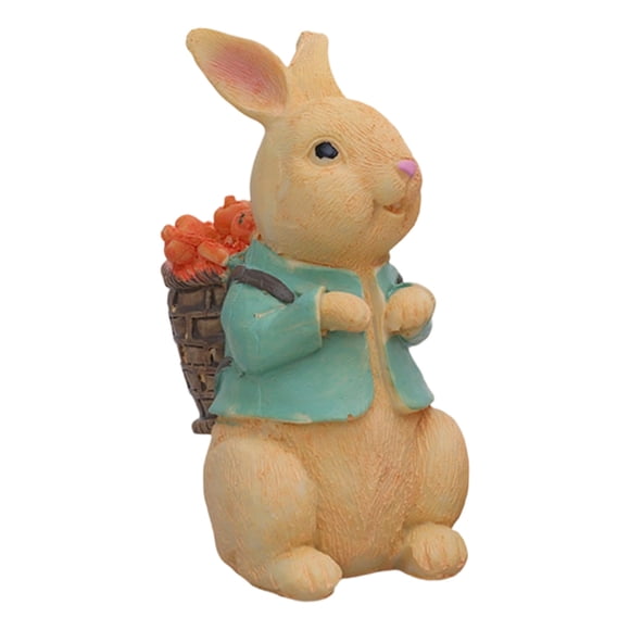 Easter Bunny Decorations for Home, Set of 3 Resin Figurines, Cute Spring and Easter Tabletop Decor for Living Room, Desk, Shelf, Mantel, Holiday Party and Gift