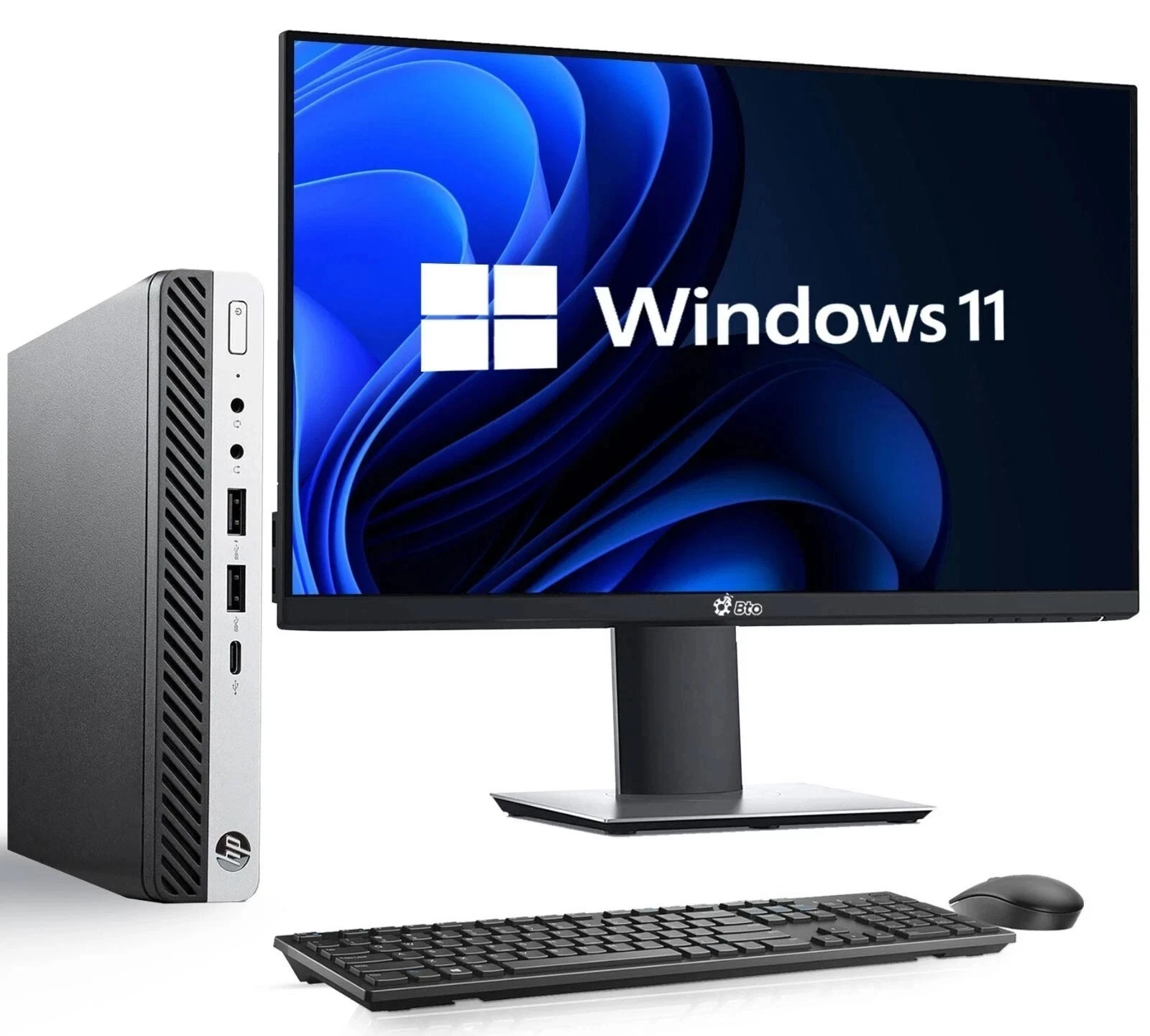 Restored HP EtiteDesk 800 G3 Mini Desktop PC - Intel Core i3-6100T, 3.20 GHz - 16GB DDR4 RAM, 256GB SSD - 22" LED Monitor- Wi-Fi, Keyboard & Mouse - Win 11 Pro (Refurbished)