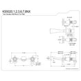 thumbnail image 5 of Kingston Brass KS5021NX Hamilton Two-Handle Wall Mount Roman Tub Faucet, Polished Chrome, 5 of 7