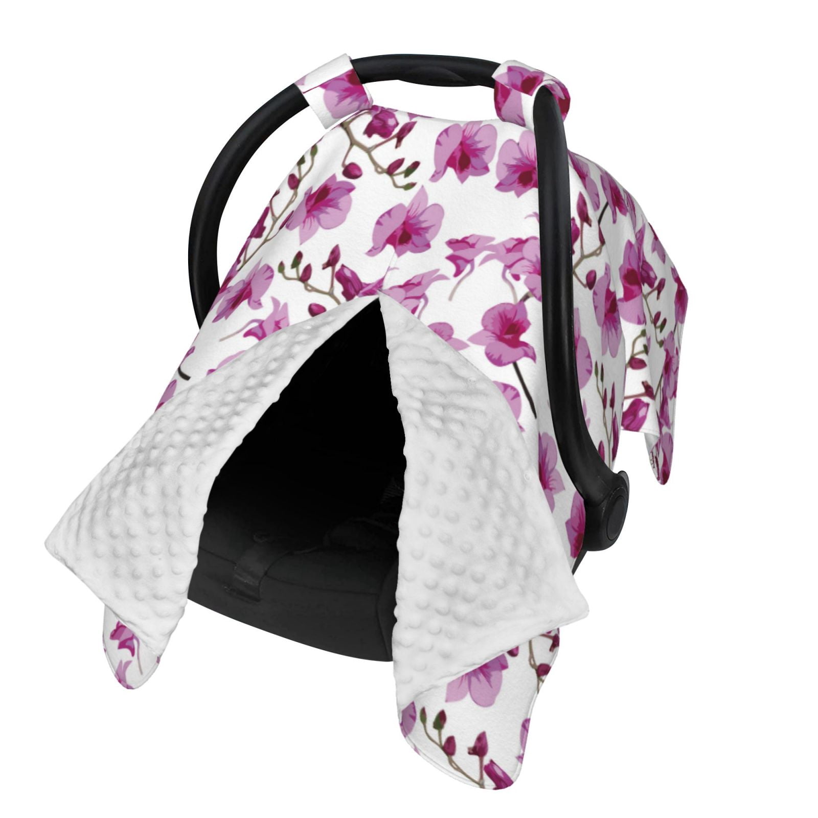 Naloa Orchids Flowers Baby Car Seat Cover, Breathable Baby Carrier Cover, Multiuse Baby Carrier Cover & Nursing Breastfeeding Cover