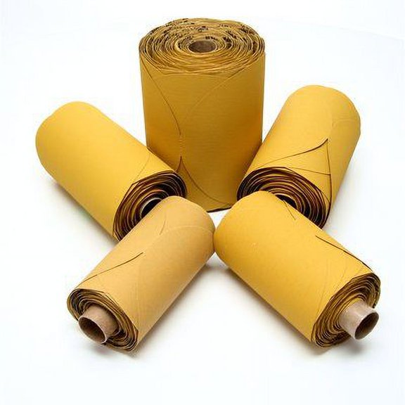 3M 01194 236U Series Abrasive Disc Roll, 5 in Dia, P180 Grit, PSA, Gold