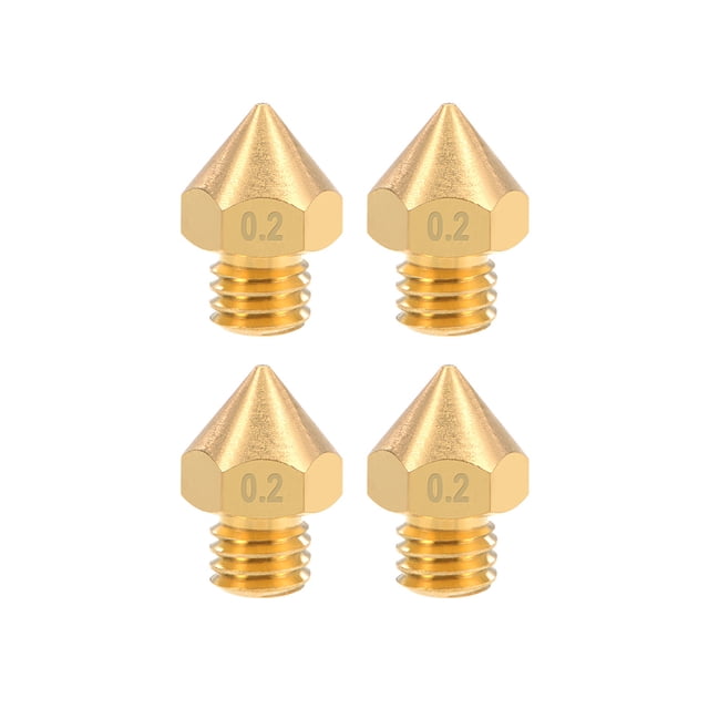 Uxcell M6x0.01'' 3D Printer Nozzle Head Thread Replacement Brass 4pcs