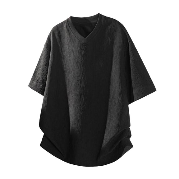 M-5X Plus Size T Shirts for Men Big & Tall Short Sleeve V Neck Tshirts Shirt Mens Casual Solid Color Pullover Slim Going-Out Loungewear Tees Tops
