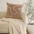 thumbnail image 1 of Qaailabf European Retro Cushion Cover 45x45cm Decorative Pillow Case Coffee Color Polyester Soft Breathable Living Room Sofa Accent Cushion Cover with Stereoscopic Lines Design, 1 of 7