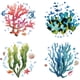 thumbnail image 1 of 4 pegatinas de coral para ventana de 6,3 pulgadas, decoración submarina, algas, estrellas de mar, conchas marinas, extraíbles, estáticas, para puertas corredizas de vidrio y ventanas., 1 of 9