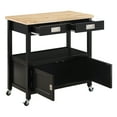 thumbnail image 3 of Radford Engineered Wood Kitchen Cart with Wood Top and Black Base, 3 of 9