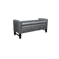 thumbnail image 3 of Iconic Home Archer PU Leather Storage Bench Silver, 3 of 5
