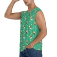 thumbnail image 3 of Easygdp Bulldog Puppy Flower Men's Breathable Tank Tops Sleeveless Sporty T Shirts for Basketball, Mountaineering, Bodybuilding -X-Large, 3 of 8
