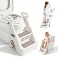 thumbnail image 1 of Foldable Potty Training Toilet Seat, 2 in 1 Toddler Toilet Seat and Step Stool Ladder, Adjustable Height, Non-Slip Step and Splash Guard Design, 1 of 9