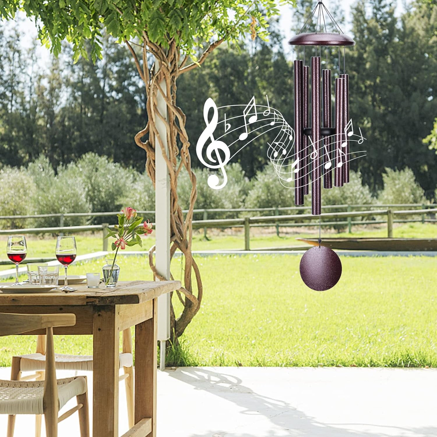 Wonder Garden Outdoor Metal Wind Chime With Deep Soothing Tone  Perfect Gift For Garden, Patio, Outdoor Decoration