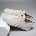 thumbnail image 3 of Men's Low-Top Lace-Up Casual Sneakers Flat Sole Stitched Detail Comfort Walking Shoes for Daily Commute, 3 of 7