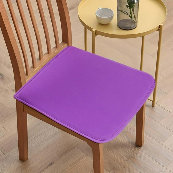 2 Pack Premium Thickened 100%Polyester Purple Washable Chair Cushions, Comfort Seat Pads in 40 * 40 * 0.5cm for Dining Room, Kitchen, and Patio Furniture, Durable Indoor Outdoor Seating Support