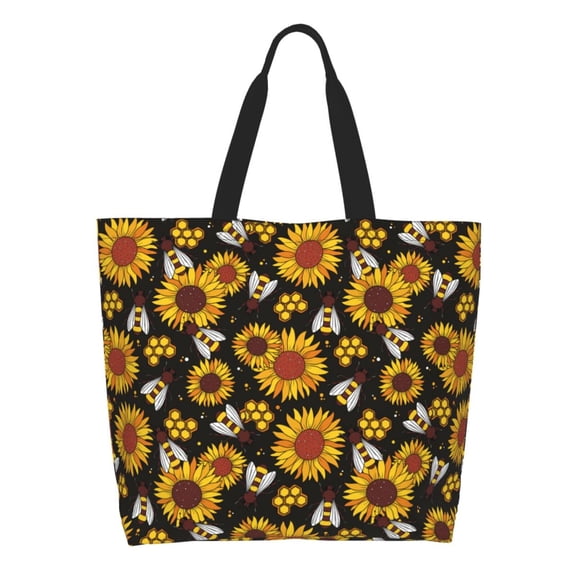Naloa Sunflowers And Bww Tote Bag for Women Large Capacity Shoulder Bag for College Work Travel Shopping