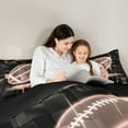 thumbnail image 5 of Erosebridal Girls Rubgy Comforter Sets Queen Size,Sports Game Comforters & Duvets,Pink Geometric Glowing Plaid Bedding Queen Comforter Set,Microfiber Bedroom Decor Reversible，3-Piece, 5 of 8