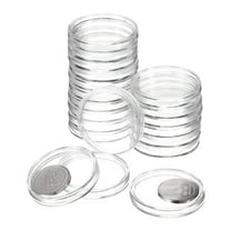 Uxcell 20 Pcs 39mm Silver Dollar Coin Holders Plastic Coin Covers Acrylic Clear Round Coin Collection Supplies