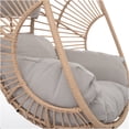 thumbnail image 4 of JERFIT Patio Egg Hanging Chair with Cushion, Natural Wicker Rattan Swing Chair for Indoor Outdoor Use, Porch Garden Balcony Hanging Basket Seat, 4 of 10