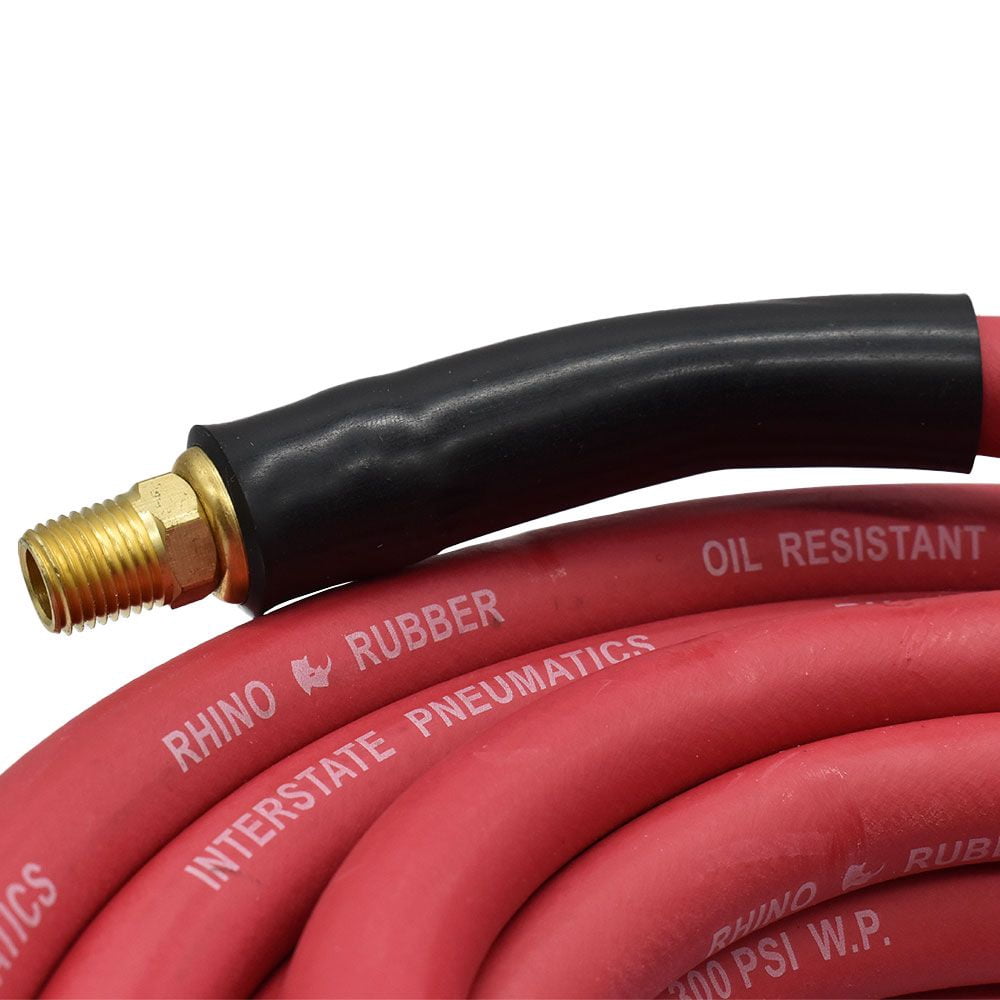 Interstate Pneumatics 1/2 Inch X 25' Pneumatic Rhino Rubber Air Hose Red