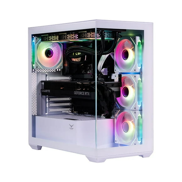 Gabinete Gamer NACEB NEBULA ATX Media Torre 4 Fan Panel Cristal Templado ARGB Blanco NA-0637B