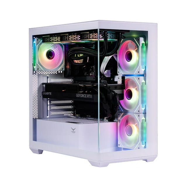 Gabinete Gamer NACEB NEBULA ATX Media Torre 4 Fan Panel Cristal Templado ARGB Blanco NA-0637B
