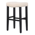 thumbnail image 4 of 29" Upholstered Saddle Seat Bar Stool in Beige, 4 of 6