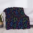 thumbnail image 3 of Fotbe Colored Hearts Manta de Franela con Estampado, Manta Ultrasuave para Cama, Sofá, Auto, Hipoalergénica y Antibolitas-60"x50", 3 of 6