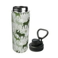 thumbnail image 2 of Picia green plaid Moose tree Pattern Water Bottle 18 oz Stainless Steel Insulated Bottles With Handle Leak Proof Gym Sport Water Jug BPA-free insulated kettle For Men Women Adults, 2 of 7