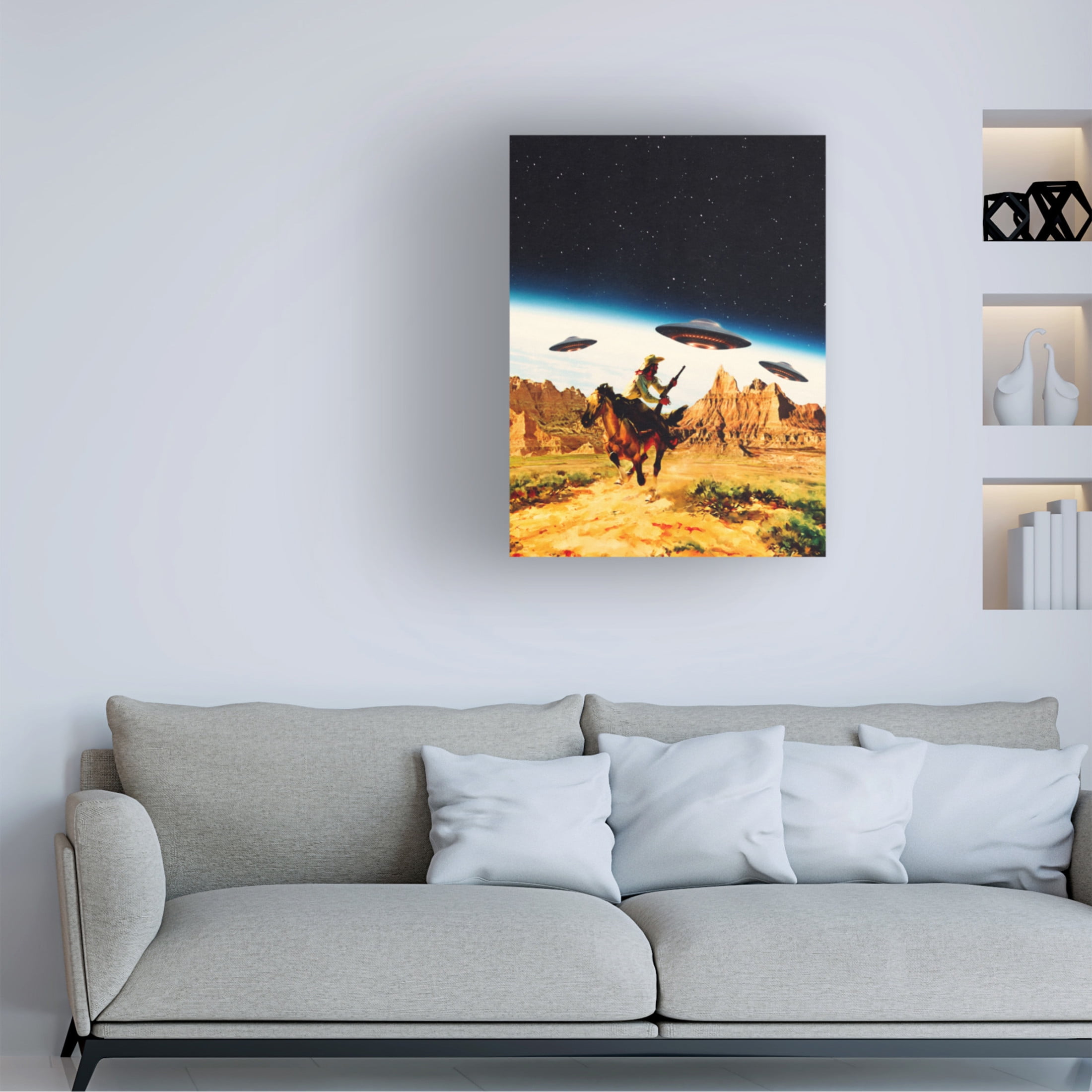 Trademark Fine Art Taudalpoi   UFO Space Chase Canvas Wall Art