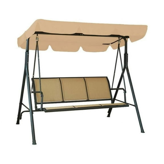 Garden Winds Custom Fit Replacement Canopy Top Cover Compatible with The KZSW3108K 3 Person Patio Swing - Upgraded Performance RipLock 350 Fabric