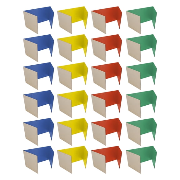 Flipside Products Corrugated Privacy Shield, 18" x 48", Assorted Colors, Pack of 24