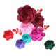 thumbnail image 2 of FELTECHELECTR 1 pieza de 20 cm de flores de papel 3D para decoración de pared, ideal para fiestas, hogar, bodas, etc. (Rosa rojo), 2 of 7