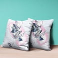 thumbnail image 3 of Waterflower Indoor/Outdoor Pillow with Removable Cover in Pink Blue White18x18, 3 of 4