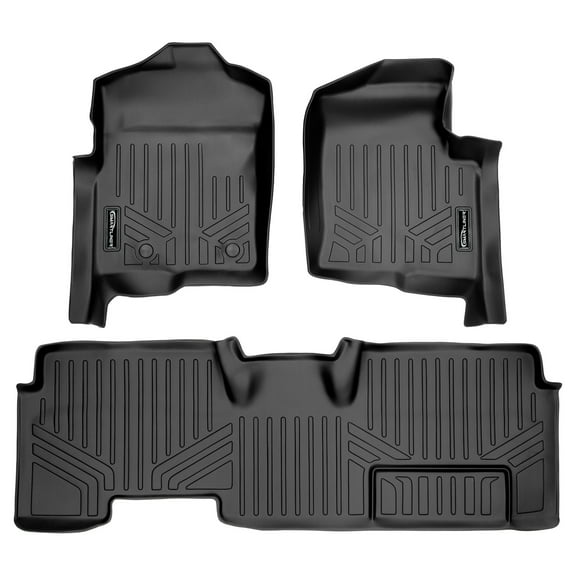 SMARTLINER 2 Rows Custom Fit Floor Liners Compatible with 2011 - 2014 Ford F-150 Super Cab