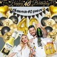 thumbnail image 4 of YANSION 40th Birthday Decoration for Men, 40th Black Gold Balloons with Cheers to 40 Years Banner, Beer & Beer Mug Foil Balloons, Number 40 Foil Balloons for Birthday Party Decorations, 4 of 7