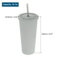 thumbnail image 2 of Acrylic Tumbler with Lid and Straw, 24 Oz Insulated Double Wall Cups, Matte Travel Tumblers for Parties (Grey), 2 of 6