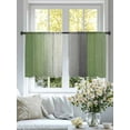 thumbnail image 5 of Sage Green Gray Ombre Sheer Curtains 54 Inch Length 2 Panels Set, Semi Transparent Voile Rod Pocket Curtains for Living Dining Room Bedroom Drapes Vintage Country Wooden, 5 of 6