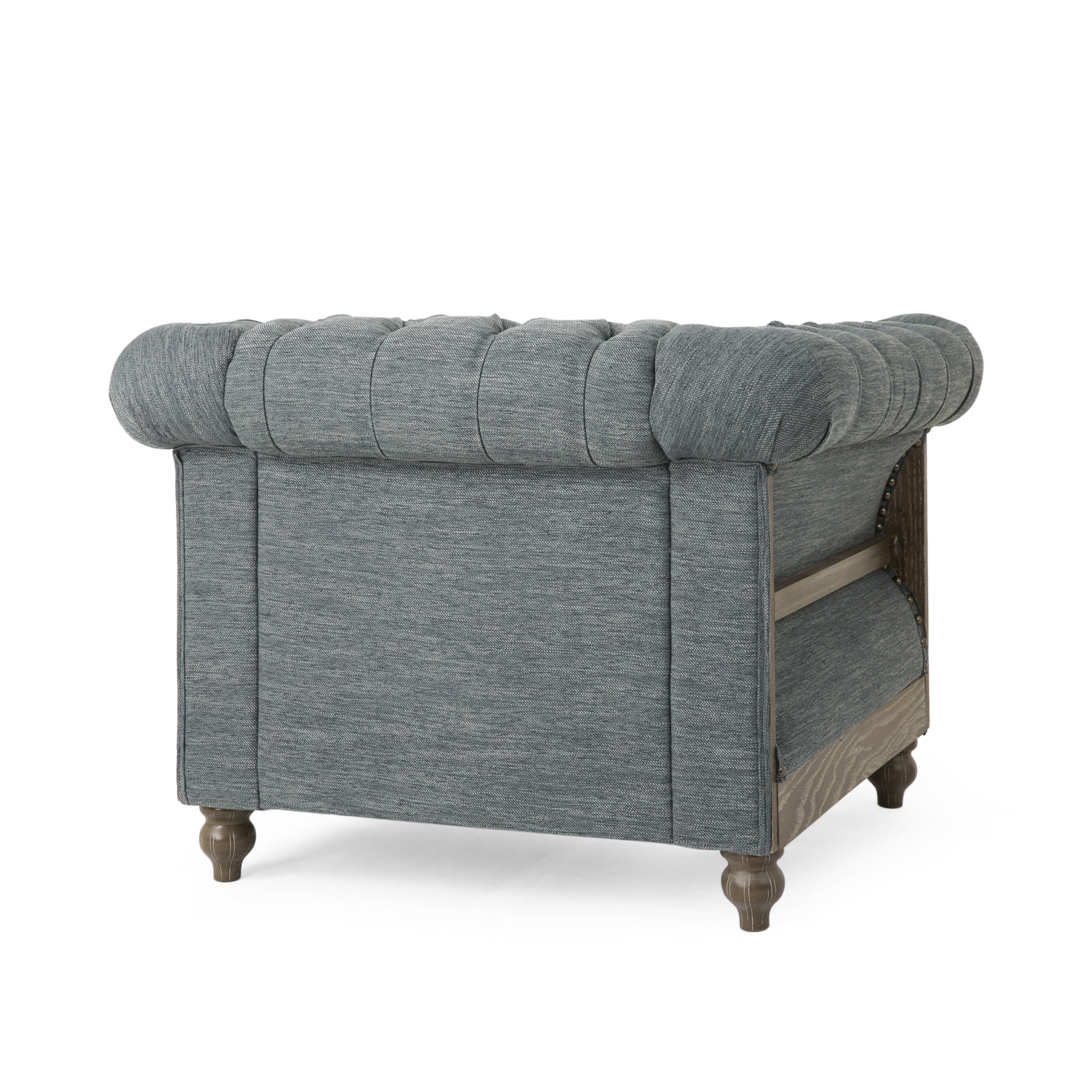 Noble House Petes Charcoal Fabric Club Chair, Gray