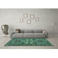 thumbnail image 3 of Ahgly Company Machine Washable Indoor Rectangle Persian Turquoise Blue Traditional Area Rugs, 7' x 9', 3 of 4