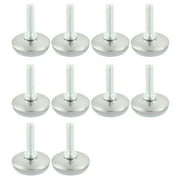 Unique Bargains Adjustable Screw On Threaded M6 x 25mm Metal Rod Leveling Support Foot 10 Pcs