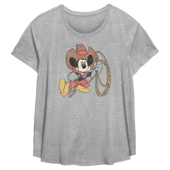 Women's Mickey & Friends Distressed Cowboy Mickey Graphic T-Shirt