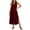 Wine, variant on Eawtki Women's V Neck Sleeveless Maxi Dress Button Front With Side Slits Loose Fit Casual Linen Blend Summer Dress For Women