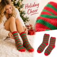 thumbnail image 3 of Women Christmas Fuzzy Slipper Socks, Plush Fluffy Cozy Home Sleeping Socks, Soft Warm Winter Indoor Socks, Assorted Holiday Theme Designs, Perfect Stocking Stuffer for Holiday Season G, 3 of 5